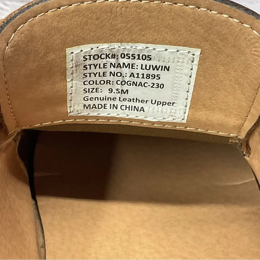 La Milano Leather Dress Shoes Men’s 9.5 Cognac Oxford Lace Up Business Casual